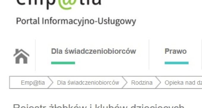 Rejestr żłobków i klubów dziecięcych prowadzonych przez gminę Pawłów